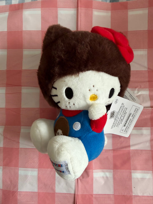 Hello Kitty × Monchhichi Plush – Hello Kitty Dressed as Monchhichi – Sanrio × Sekiguchi 2025