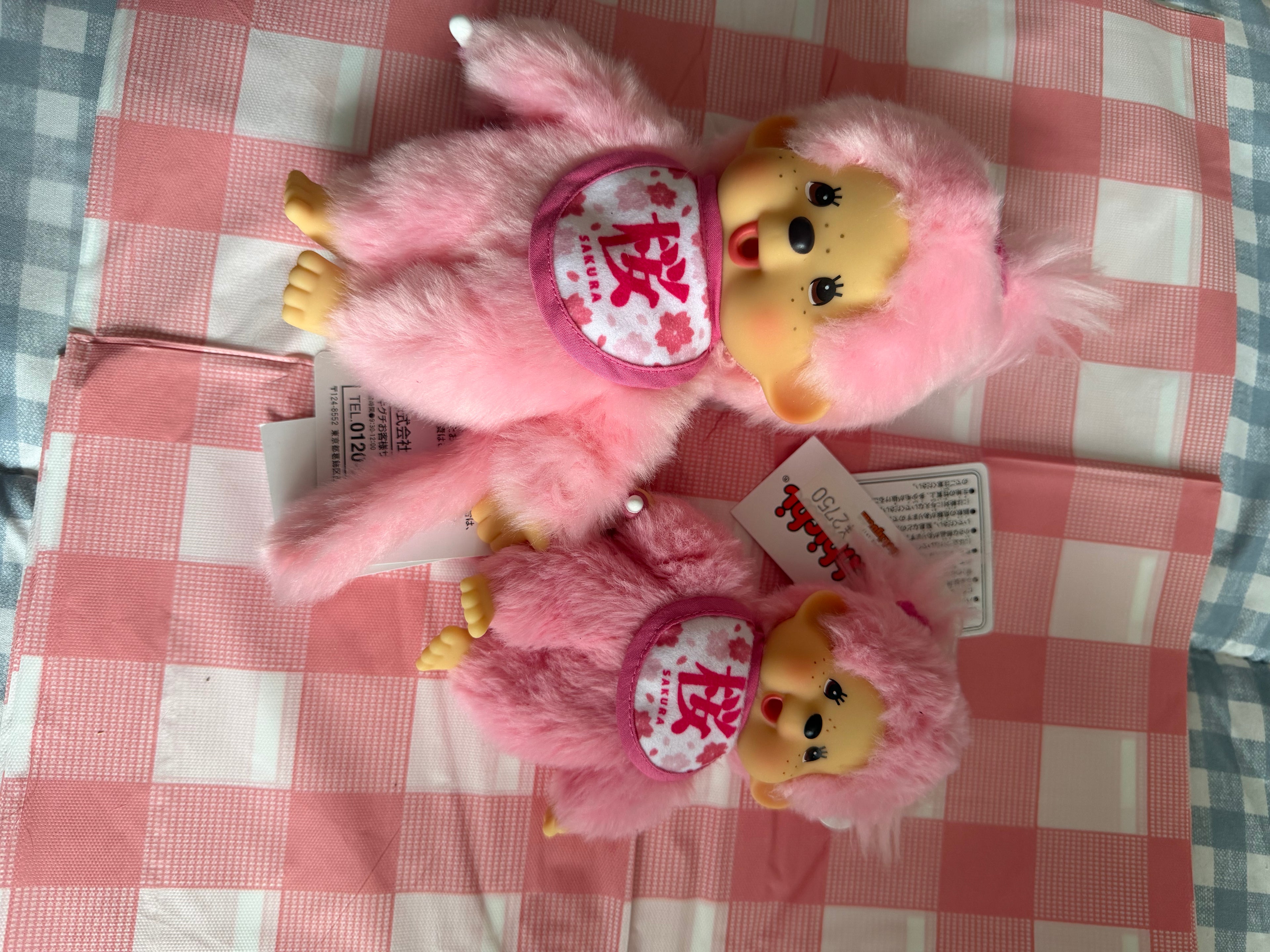 Sakura Monchhichi Girl – Pink Cherry Blossom Plush & Keychain – Sekiguchi Japan