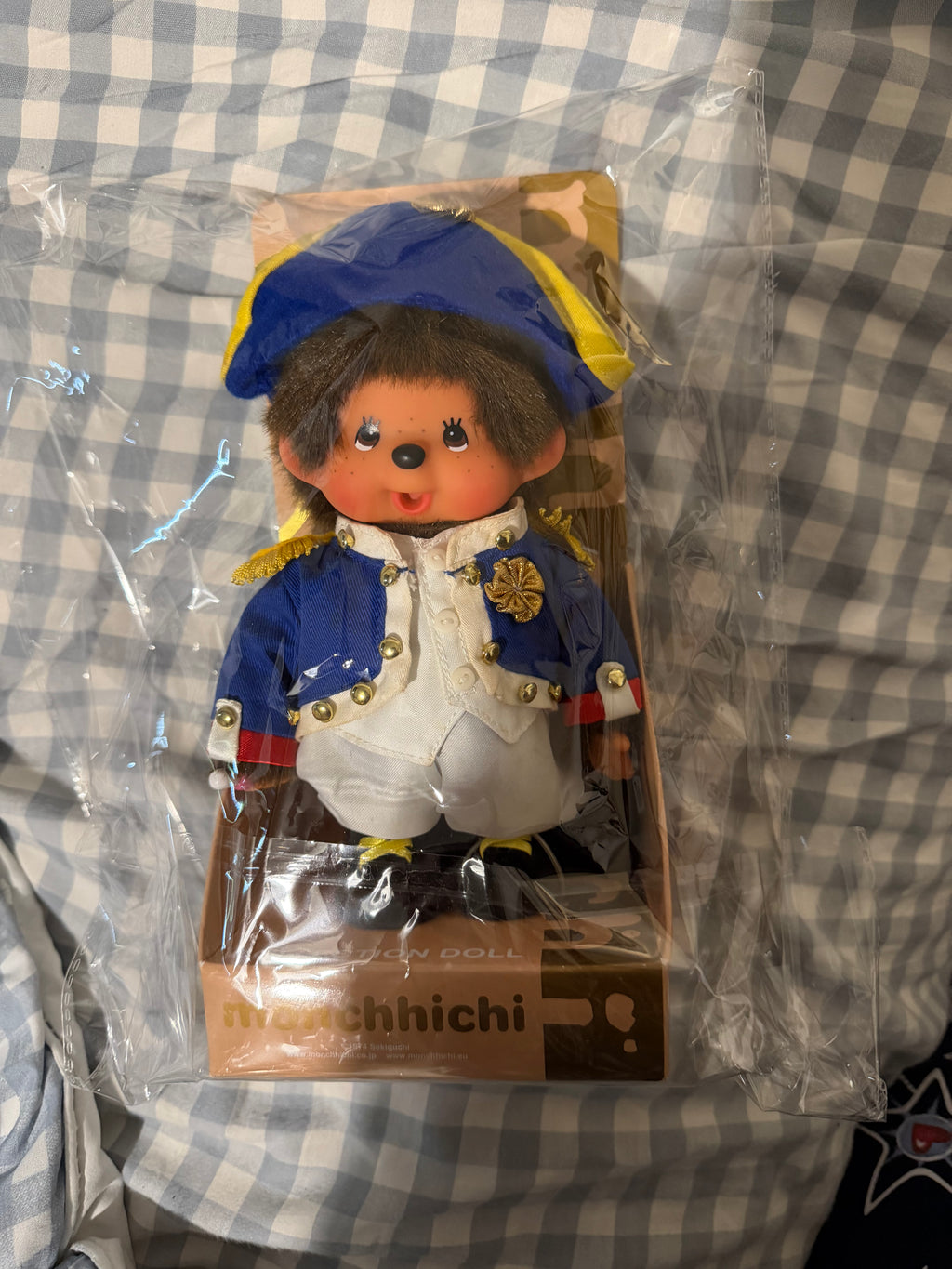 Monchhichi 35th Anniversary Collection Doll – Blue & Gold Formal Costume – Sekiguchi Collector Piece