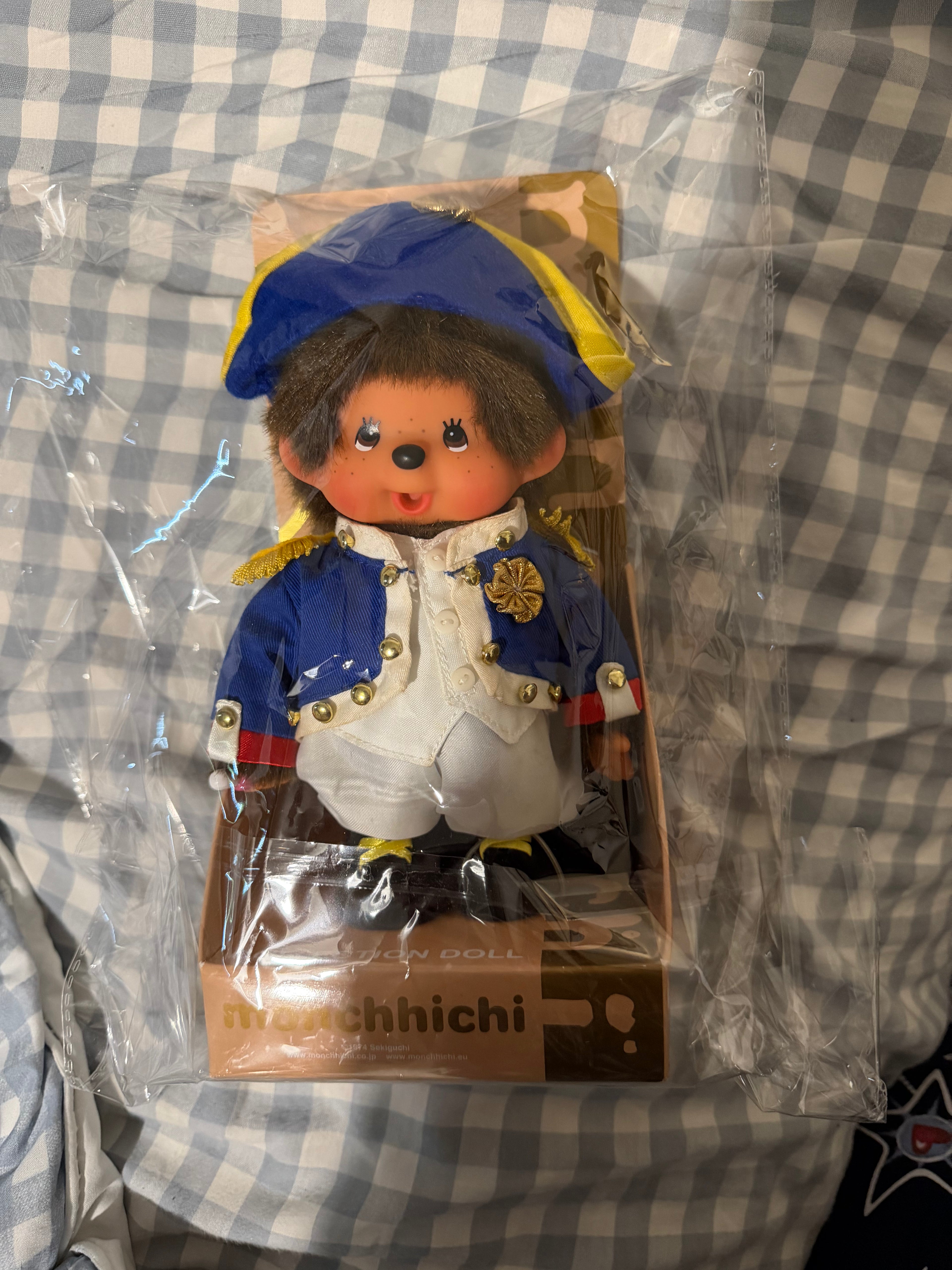 Monchhichi 35th Anniversary Collection Doll – Blue & Gold Formal Costume – Sekiguchi Collector Piece