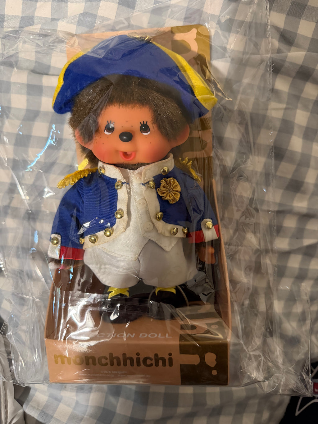 Monchhichi 35th Anniversary Collection Doll – Blue & Gold Formal Costume – Sekiguchi Collector Piece