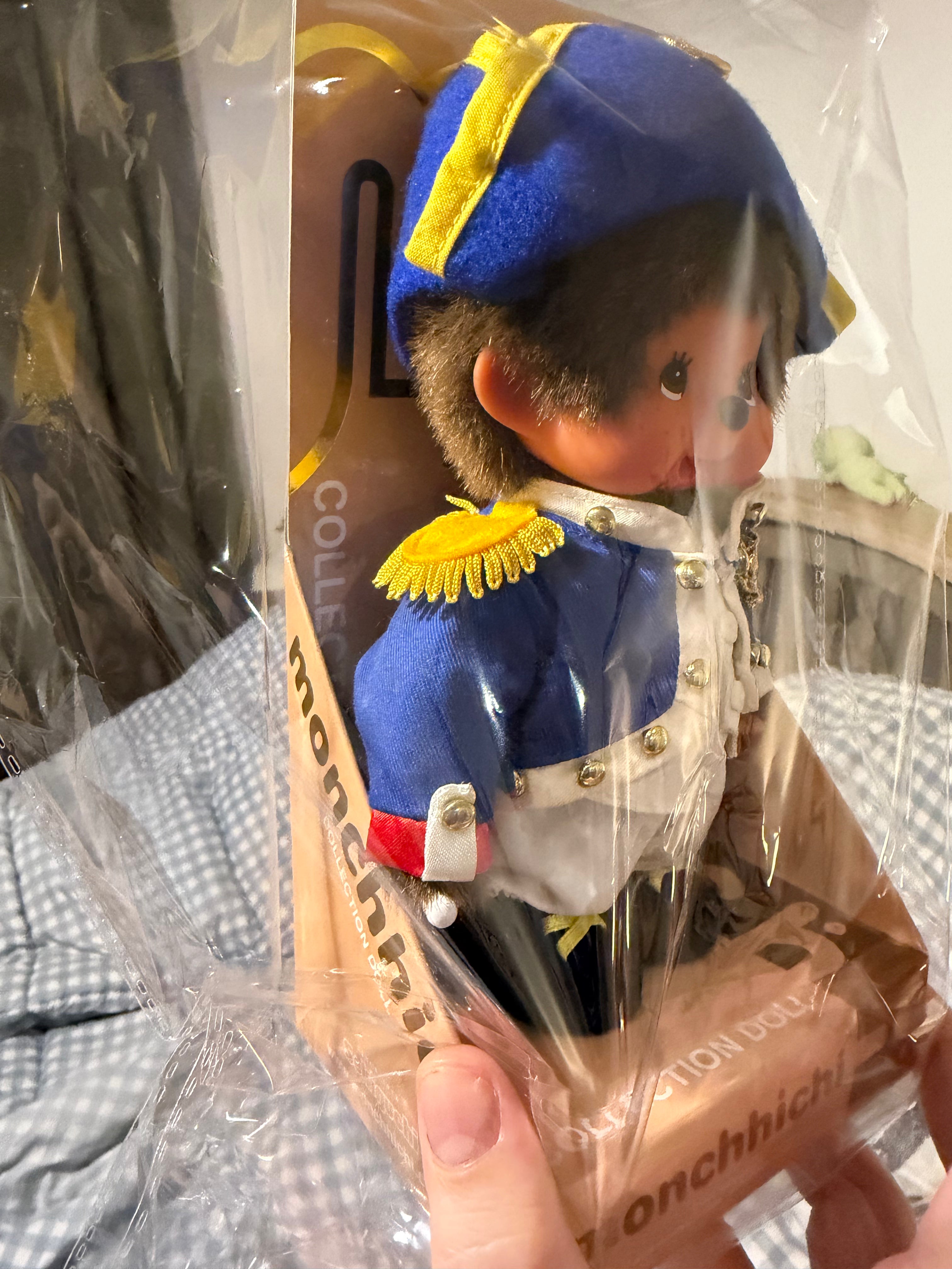 Monchhichi 35th Anniversary Collection Doll – Blue & Gold Formal Costume – Sekiguchi Collector Piece