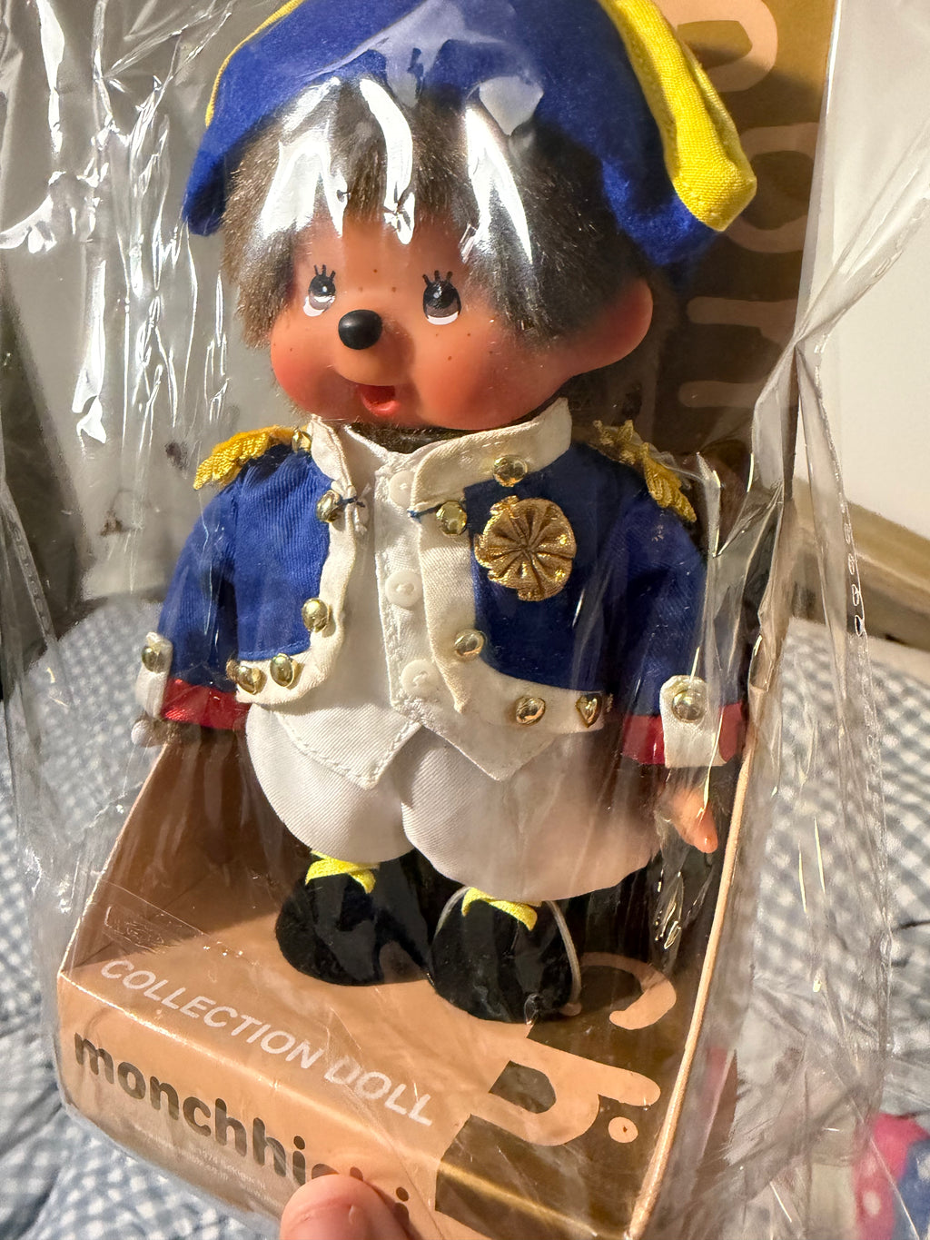 Monchhichi 35th Anniversary Collection Doll – Blue & Gold Formal Costume – Sekiguchi Collector Piece