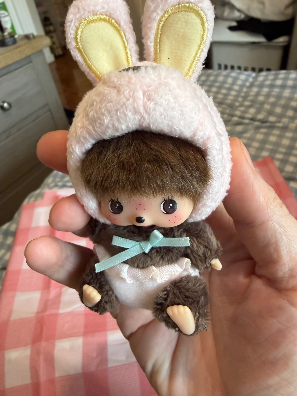 Bebichhichi Bunny Keychain – Animal SS Big Face | Authentic Sekiguchi Japan
