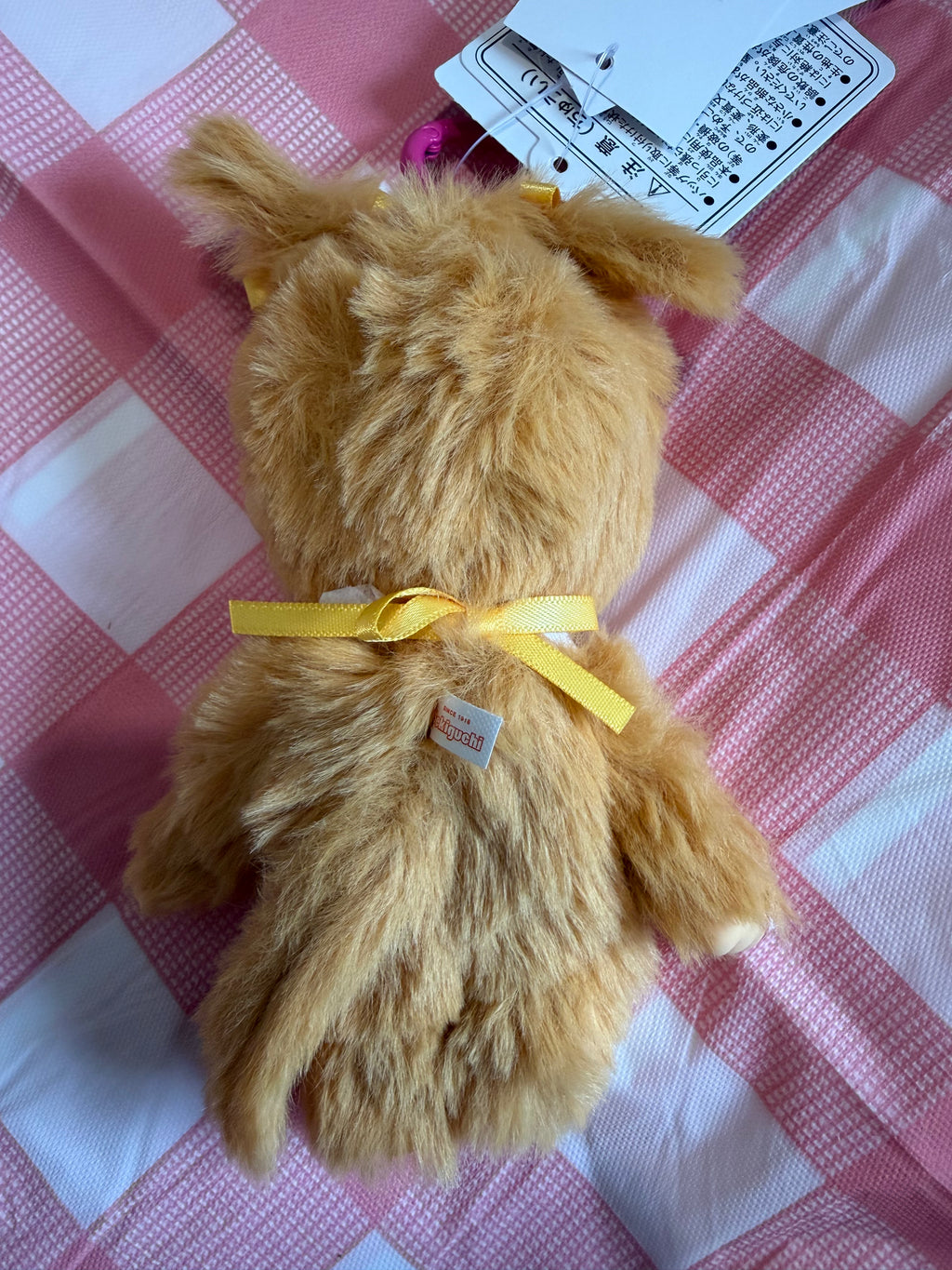 Monchhichi Twin Tail Girl Gold Keychain – Authentic Sekiguchi 727452