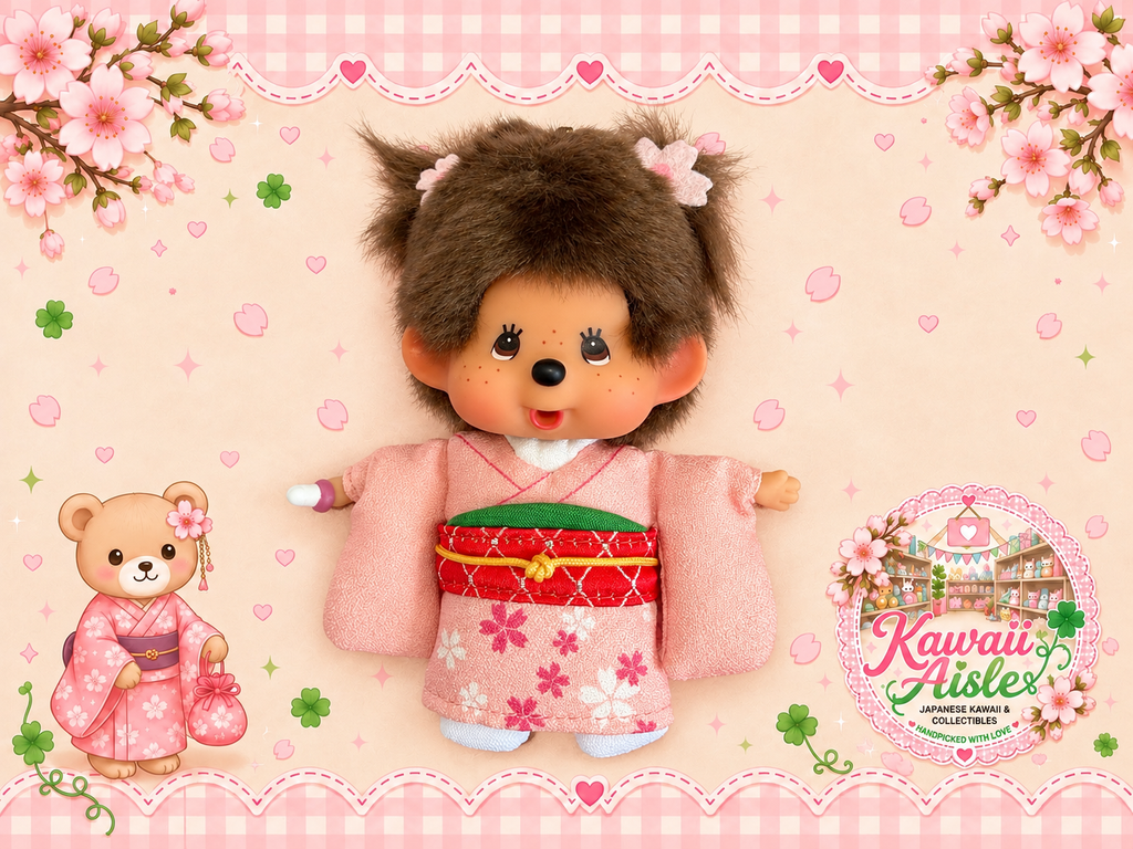 Monchhichi Sakura Kimono Girl Keychain – Sekiguchi Japan – Sold Out & Hard to Find
