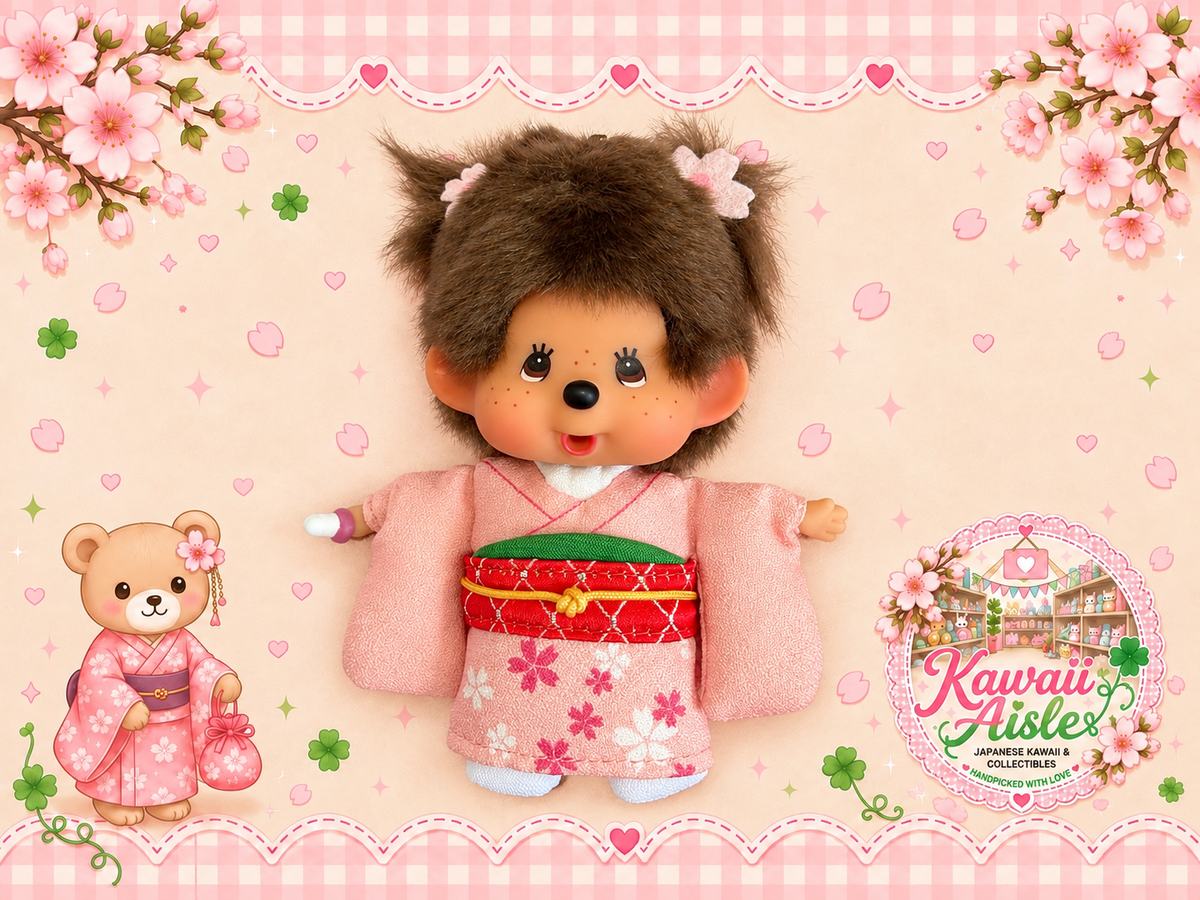 Monchhichi Sakura Kimono Girl Keychain – Sekiguchi Japan – Sold Out & Hard to Find