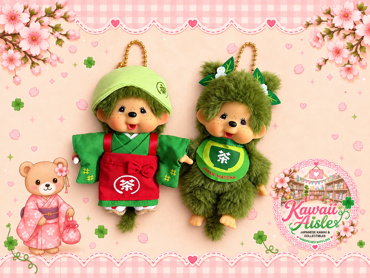 Kyoto Exclusive SawaWa Matcha Monchhichi Keychains – Arashiyama Japan – Choose Design