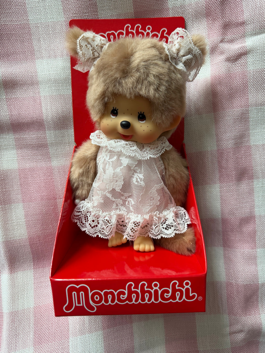 Monchhichi White Lace Dress Girl 20cm | 2026 Sekiguchi Collector Doll