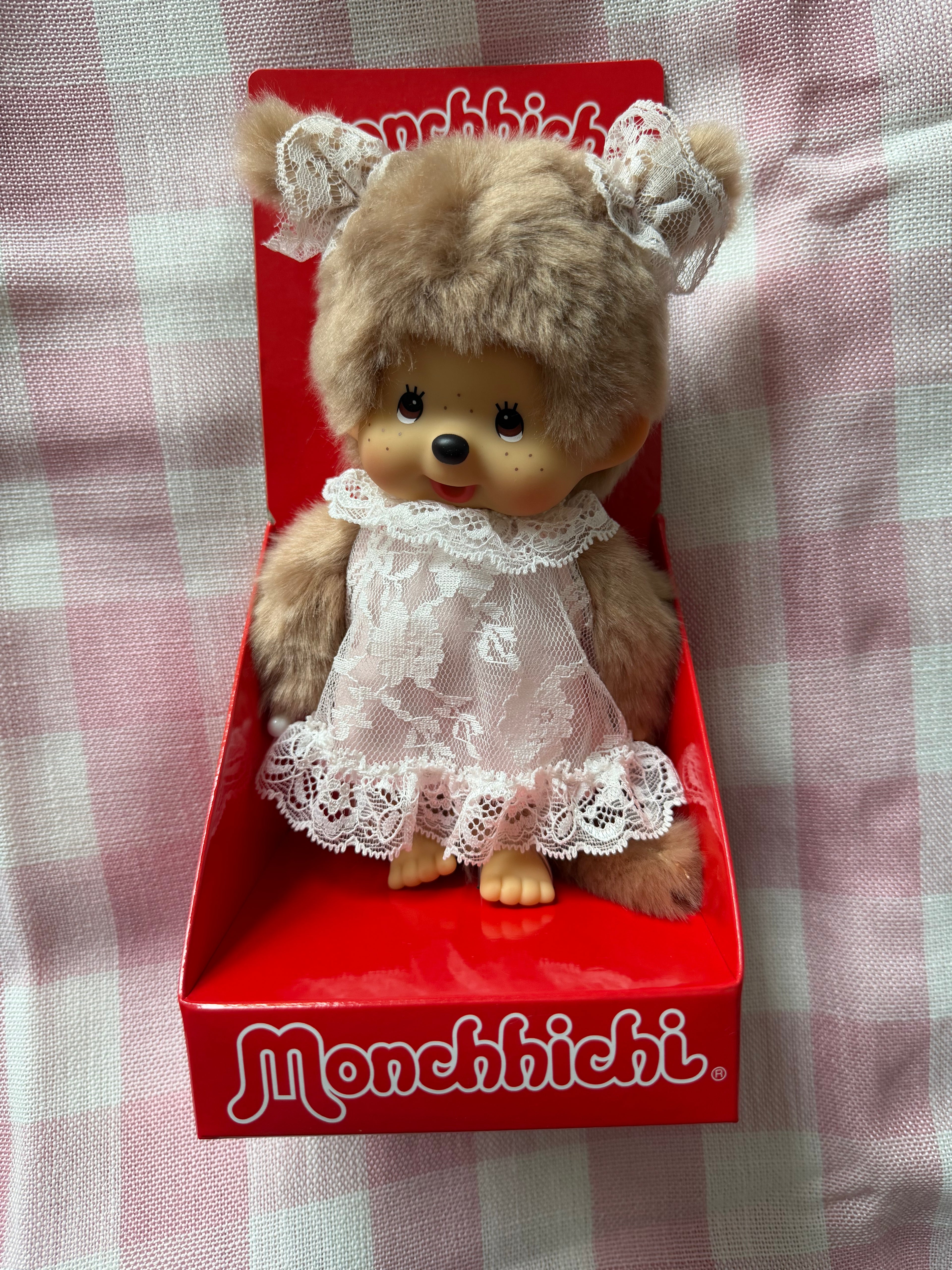 Monchhichi White Lace Dress Girl 20cm | 2026 Sekiguchi Collector Doll