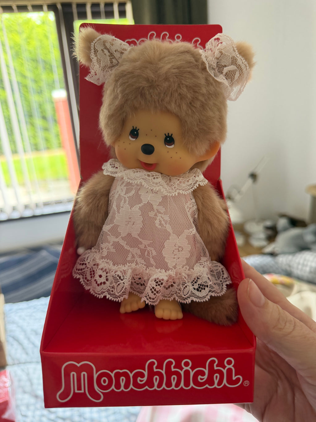 Monchhichi White Lace Dress Girl 20cm | 2026 Sekiguchi Collector Doll
