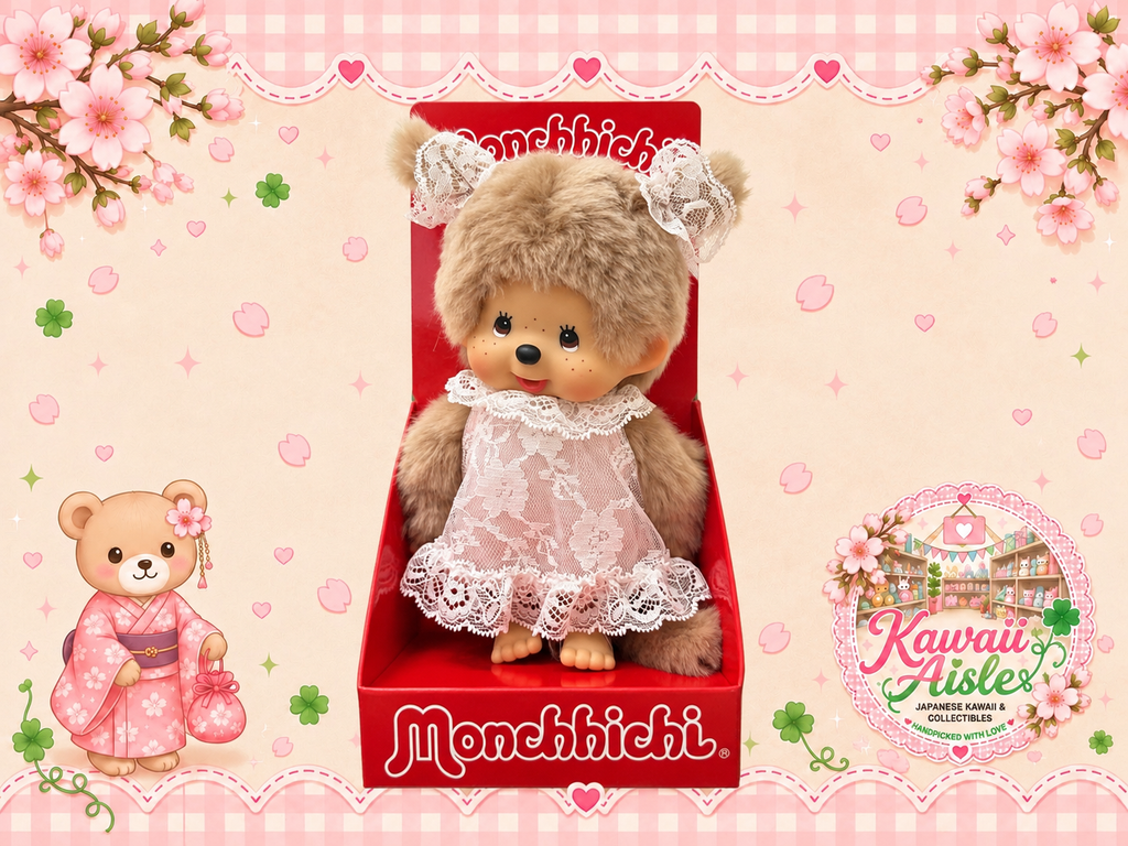 Monchhichi White Lace Dress Girl 20cm | 2026 Sekiguchi Collector Doll