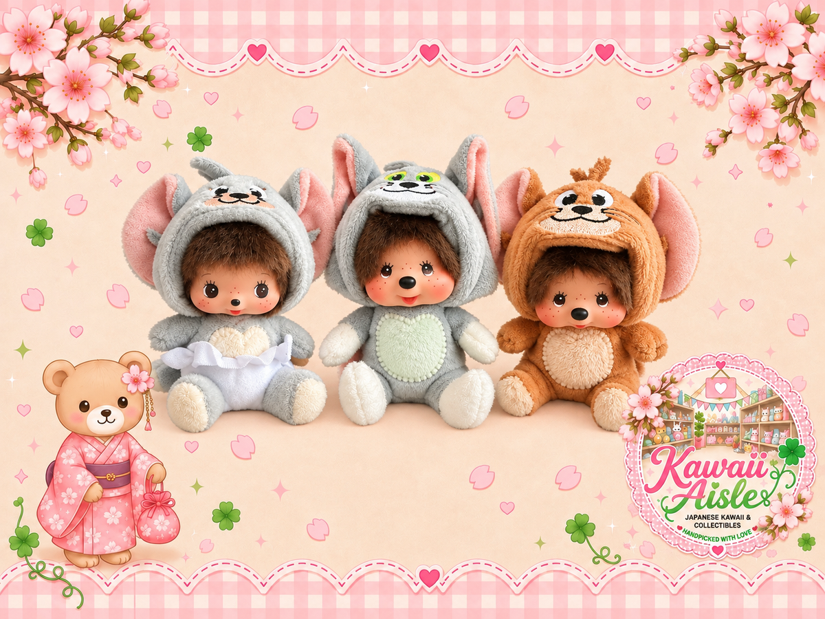 Monchhichi / Bebichhichi × Tom & Jerry Plush Collection – Tom, Jerry & Tuffy