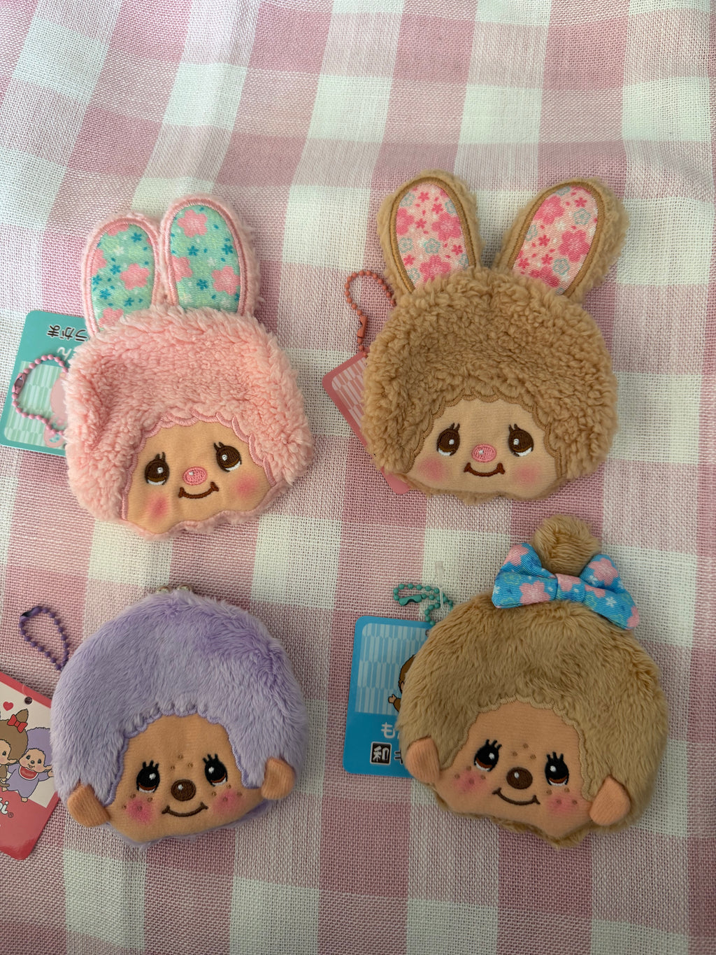 Authentic Monchhichi & Chimutan Plush Coin Purses – Japanese Kawaii Bag Charms
