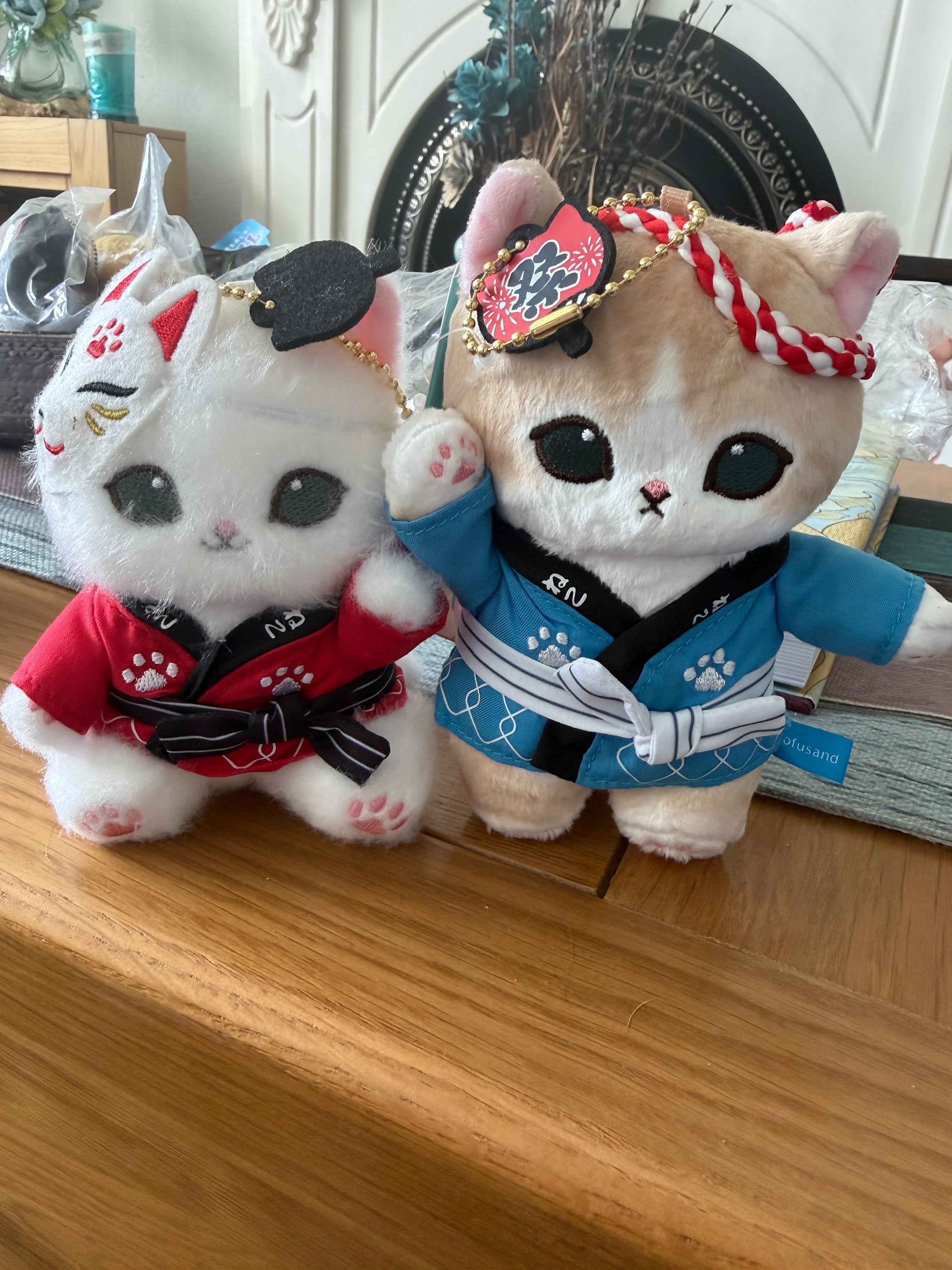 Mofusand Japanese Festival Cat Mascots Red & Blue | Kawaii Aisle