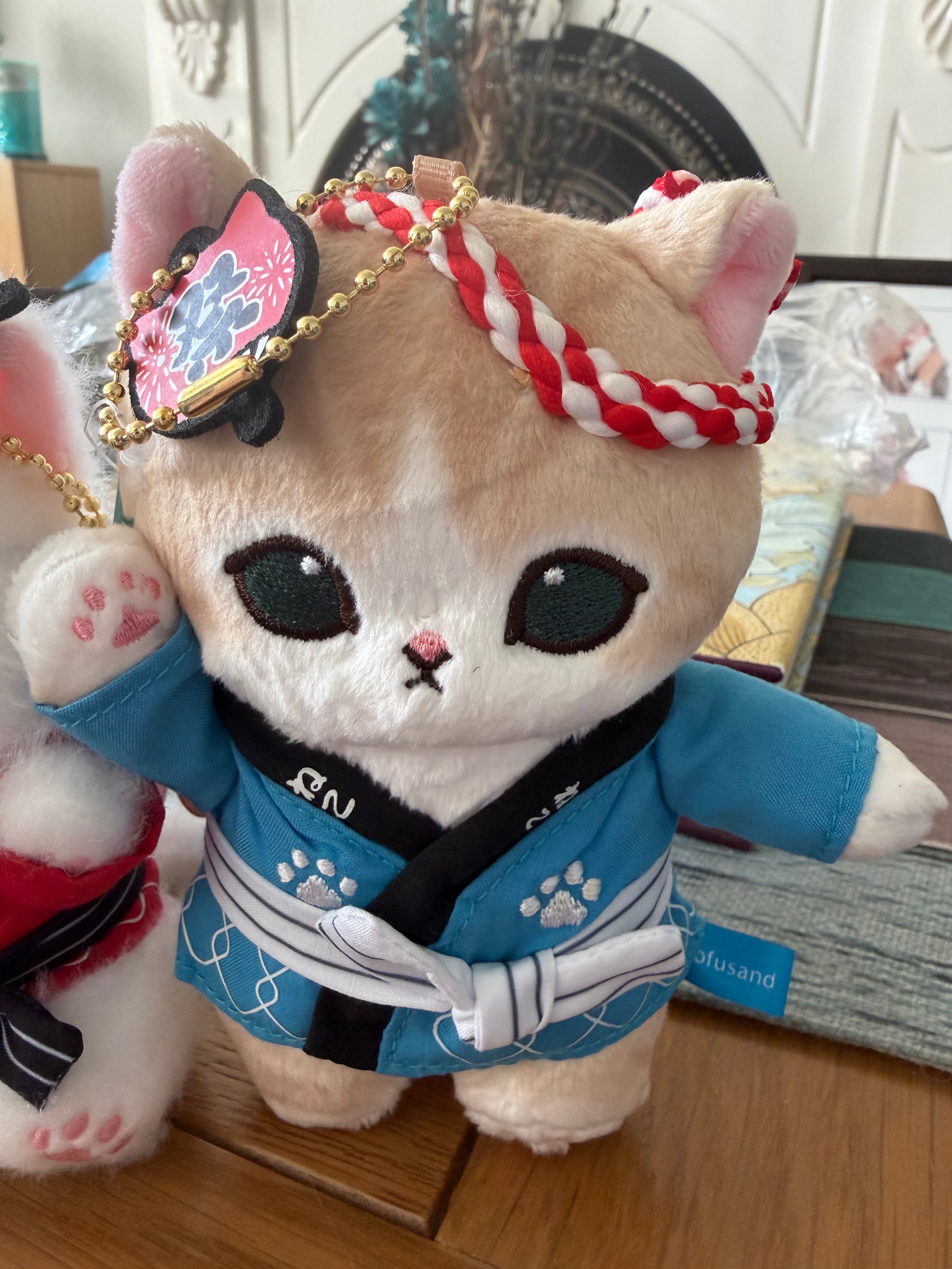 Mofusand Japanese Festival Cat Mascots Red & Blue | Kawaii Aisle
