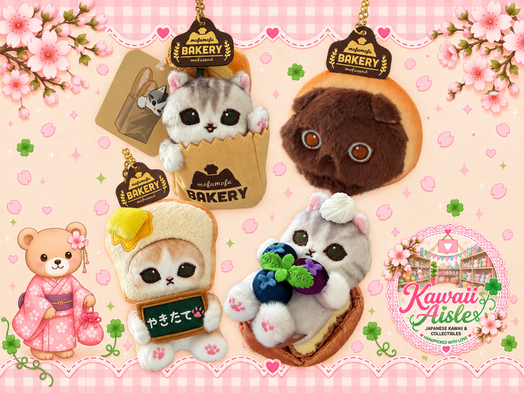 Mofusand Mofumofu Bakery Plush Bag Charms – Japan Exclusive | Choose Your Kitty 🥐🐱