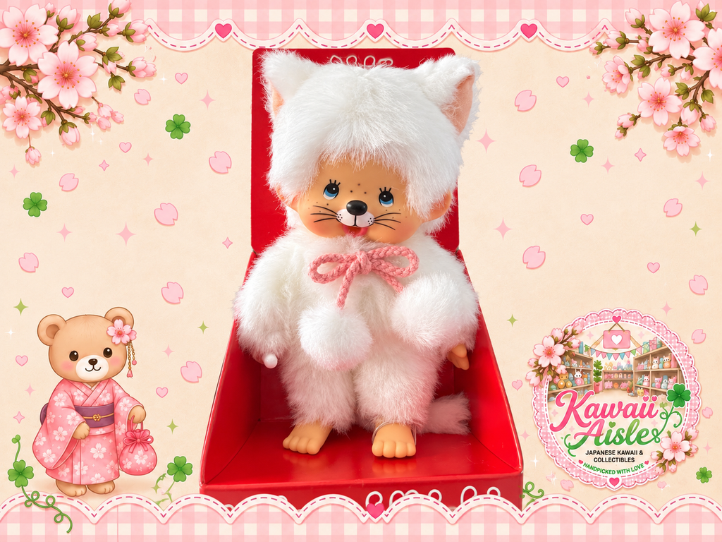 Monchhichi White Cat – 20cm | Sekiguchi | 204267
