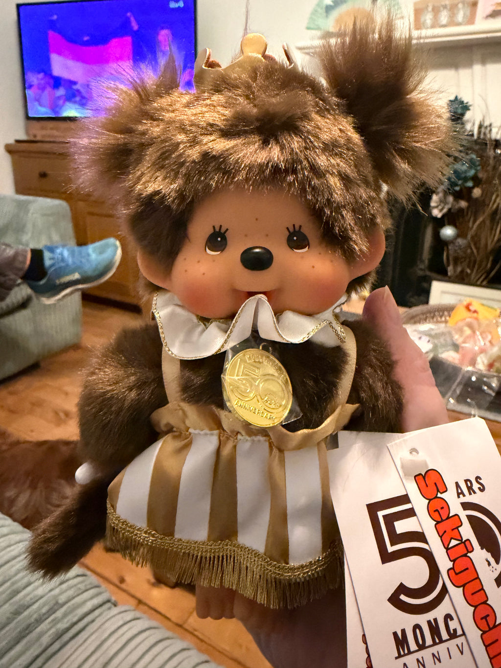 Monchhichi 50th Anniversary Let’s Party Plush – Boy & Girl | Gold Edition