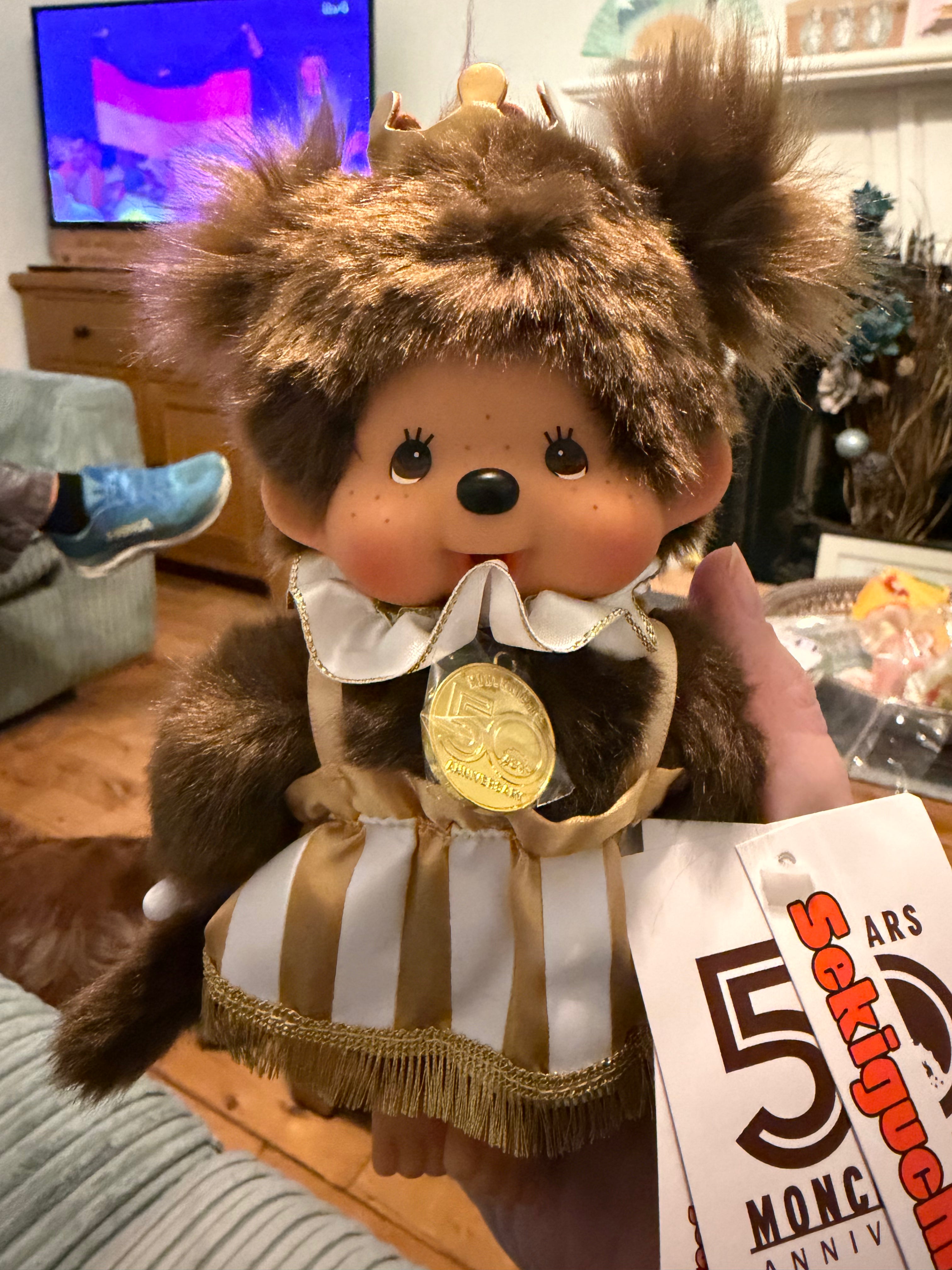 Monchhichi 50th Anniversary Let’s Party Plush – Boy & Girl | Gold Edition