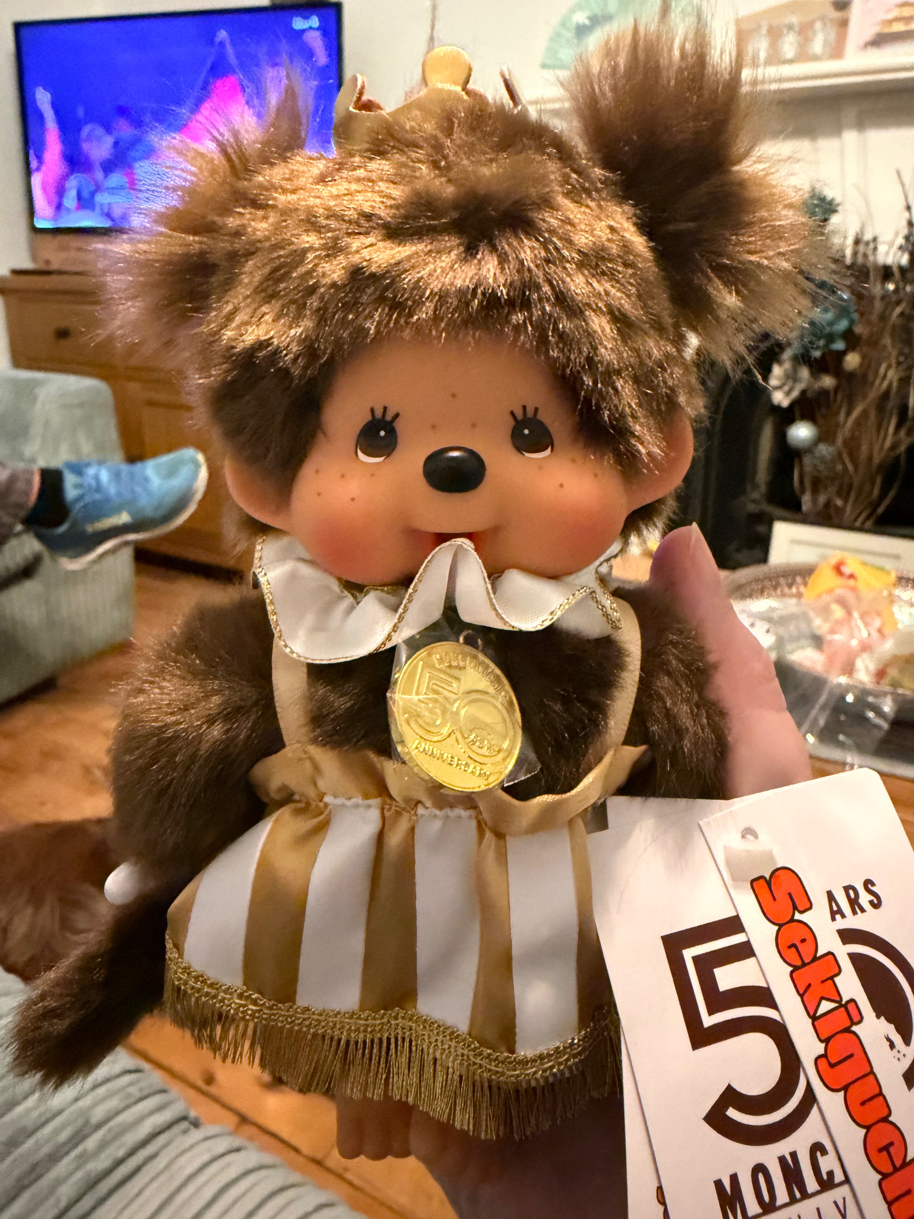 Monchhichi 50th Anniversary Let’s Party Plush – Boy & Girl | Gold Edition