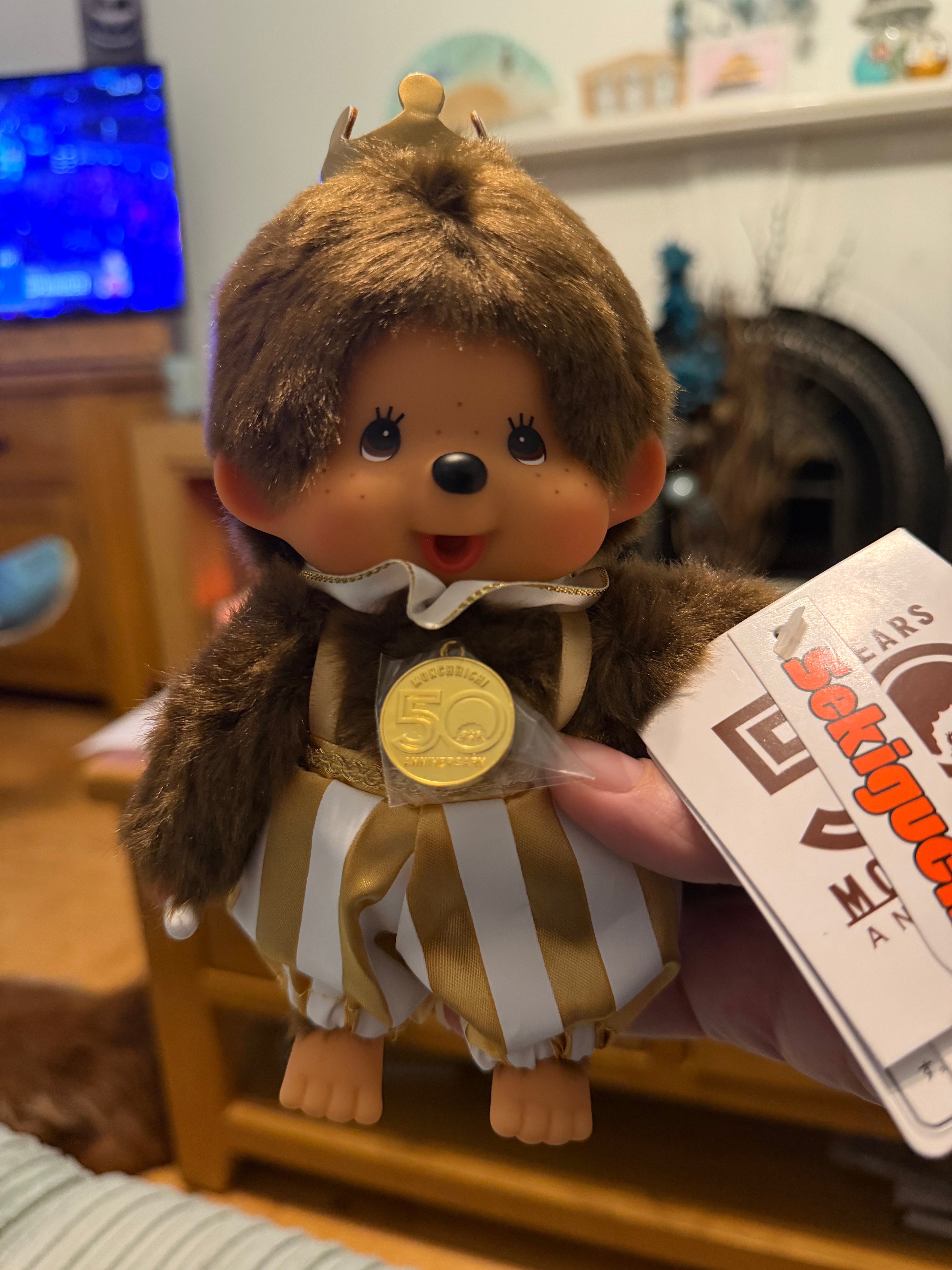 Monchhichi 50th Anniversary Let’s Party Plush – Boy & Girl | Gold Edition