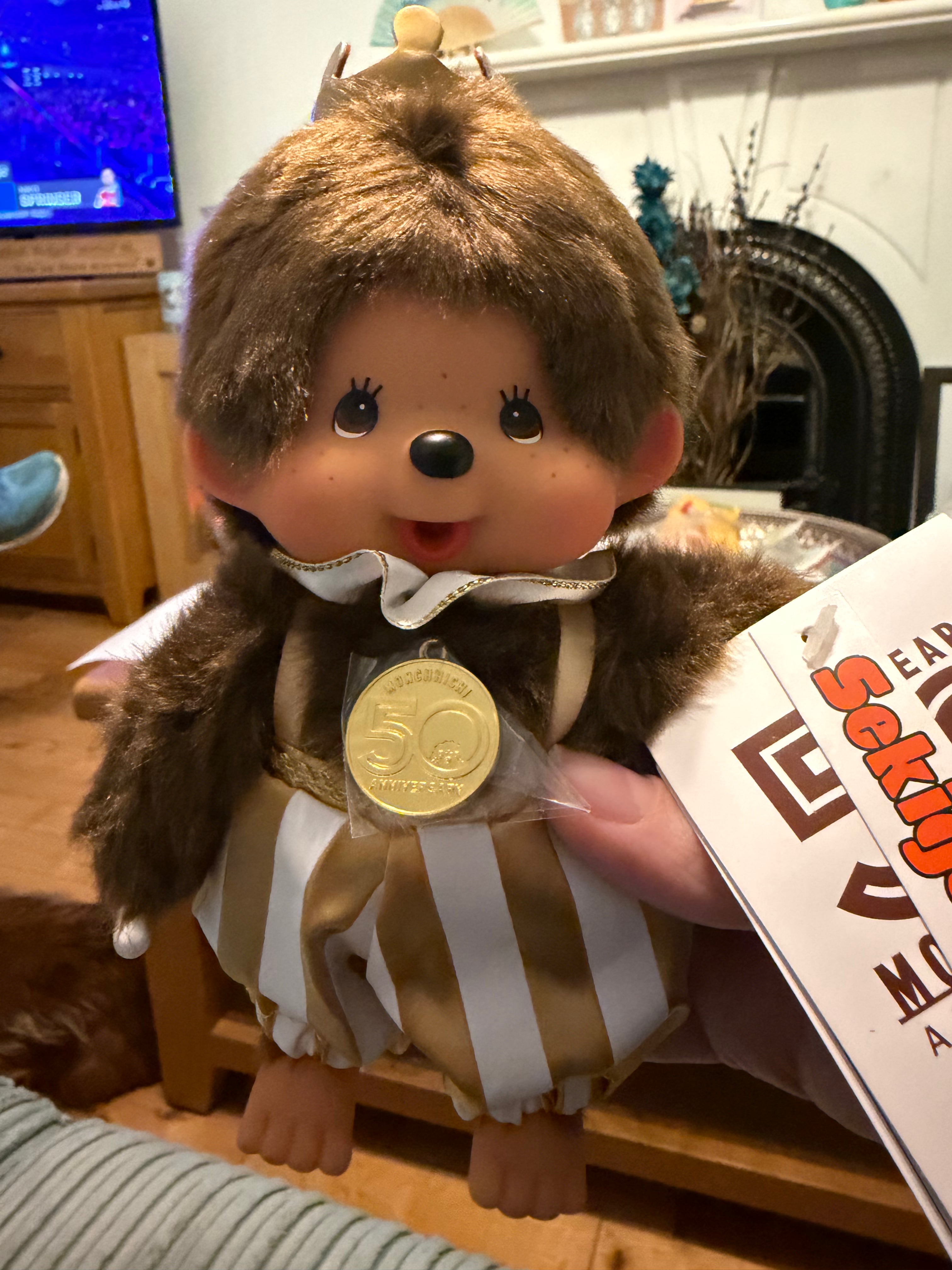 Monchhichi 50th Anniversary Let’s Party Plush – Boy & Girl | Gold Edition